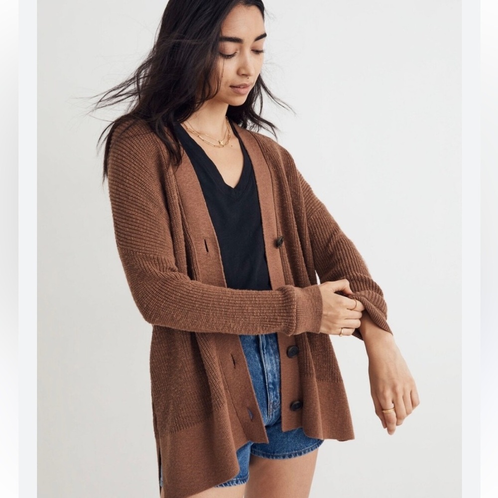 Madewell Lovell Brown Cardigan Sweater